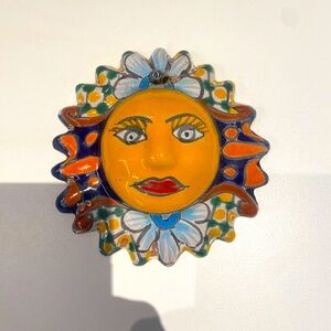 Mexican Ceramic Colorful Sun Decor